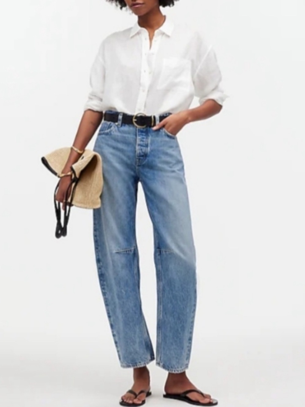 Madewell the darted barrel leg jean